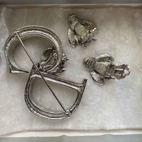 Antique Christian Dior Crystal Brooch + Earrings Set ✨FIRM PRCE✨ - Picture 3 of 5